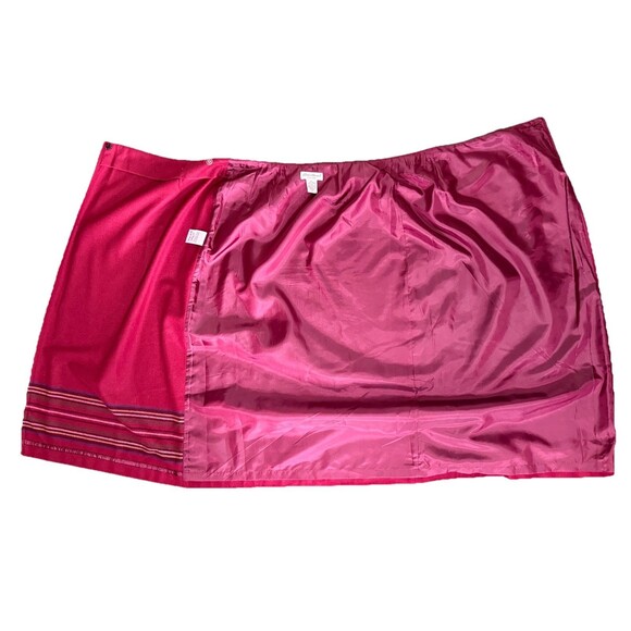 Eddie Bauer Women’s Wool Blend Red Wrap Skirt Folk Artsy Modest Artisan Sz 8P - Picture 5 of 9